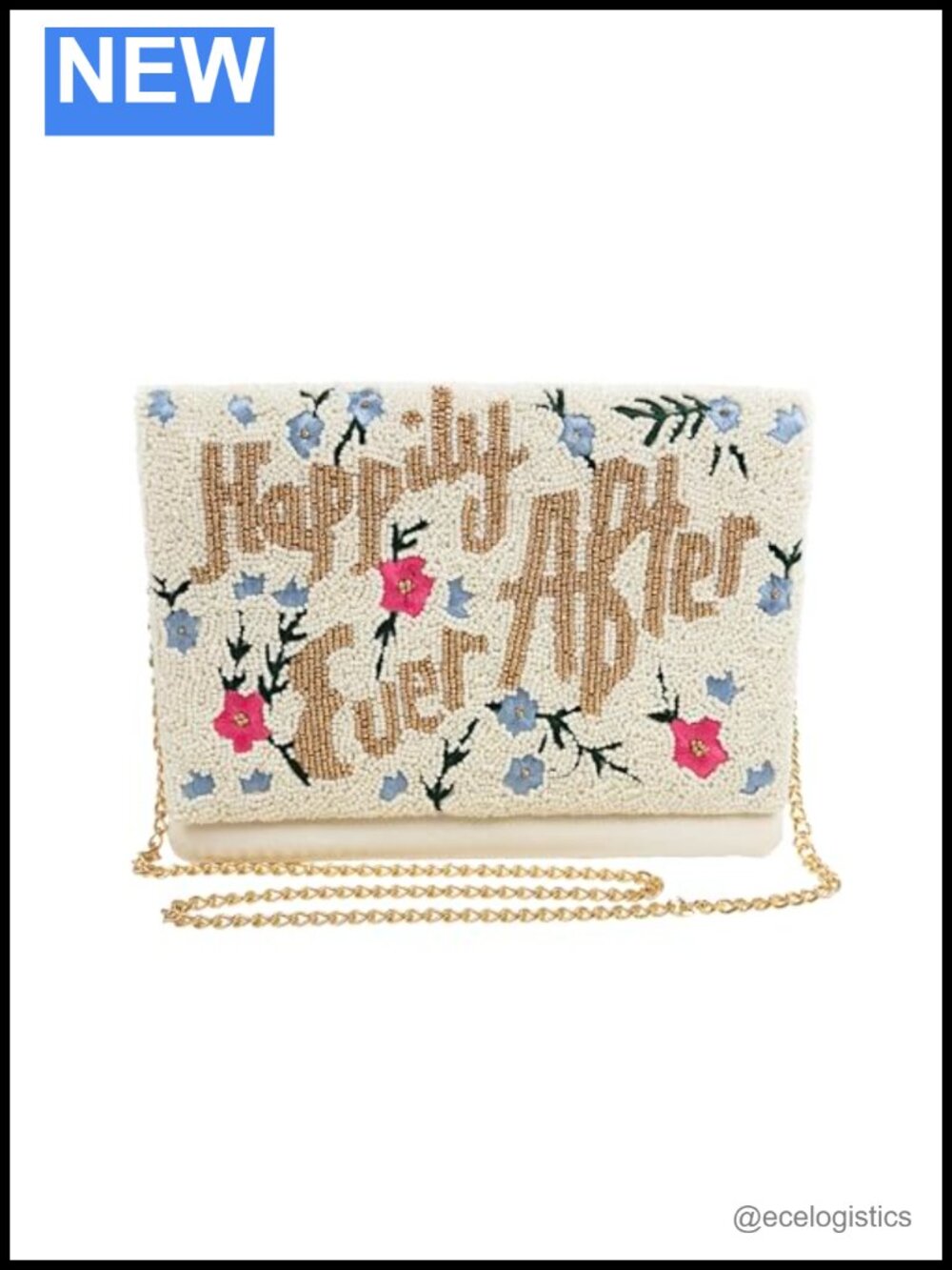 Pretty Robes Beaded Clutch Floral Bridal Purse Happy Ever After Evening Bag